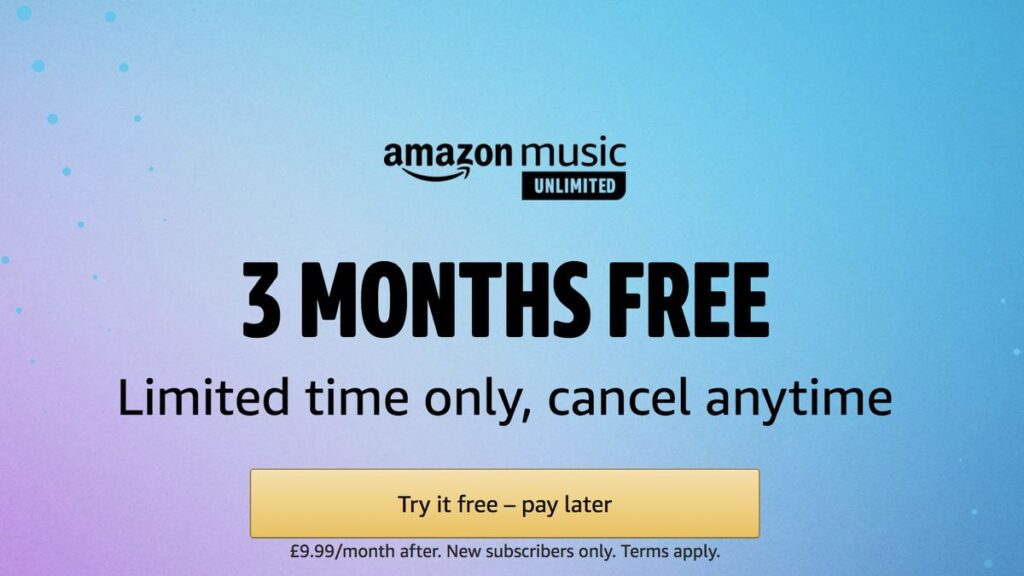 Amazon Music 3 month free trial! USA Only!